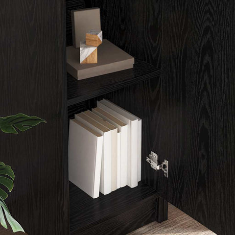 vidaXL Desk with Storage 2 pcs Black oak 78.5 x 37 x 154.5 cm