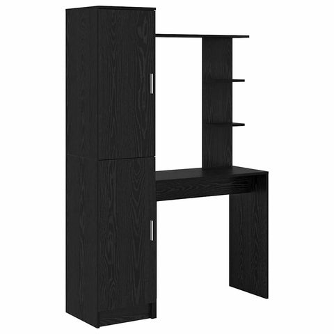 vidaXL Desk with Storage 2 pcs Black oak 78.5 x 37 x 154.5 cm