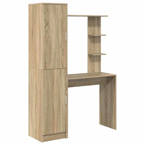 vidaXL Desk with Storage 2 pcs Sonoma Oak 78.5 x 37 x 154.5 cm