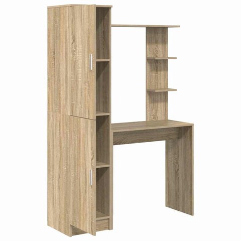 vidaXL Desk with Storage 2 pcs Sonoma Oak 78.5 x 37 x 154.5 cm