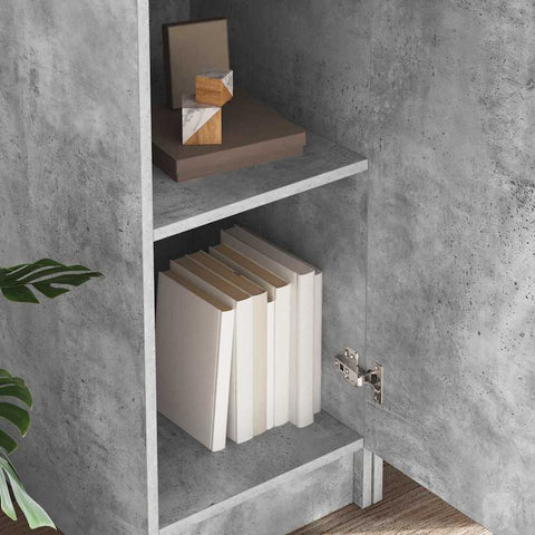 vidaXL Desk with Storage 2 pcs Concrete Grey 78.5 x 37 x 154.5 cm
