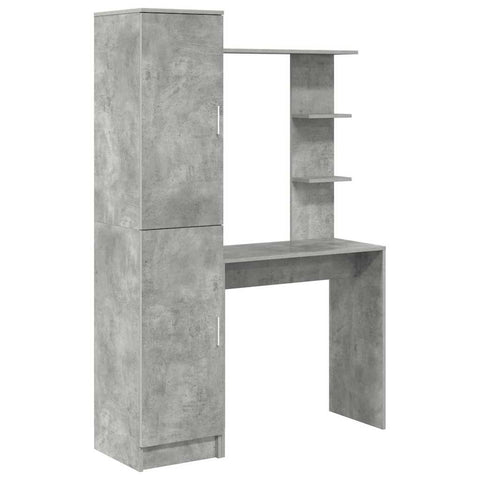 vidaXL Desk with Storage 2 pcs Concrete Grey 78.5 x 37 x 154.5 cm