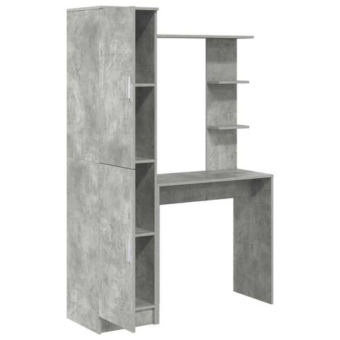 vidaXL Desk with Storage 2 pcs Concrete Grey 78.5 x 37 x 154.5 cm