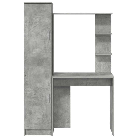 vidaXL Desk with Storage 2 pcs Concrete Grey 78.5 x 37 x 154.5 cm