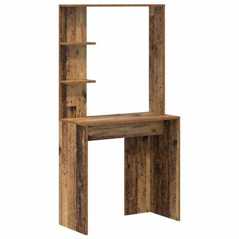vidaXL Desk with Storage with Door 2 pcs Old Wood 78.5 x 37 x 154.5 cm