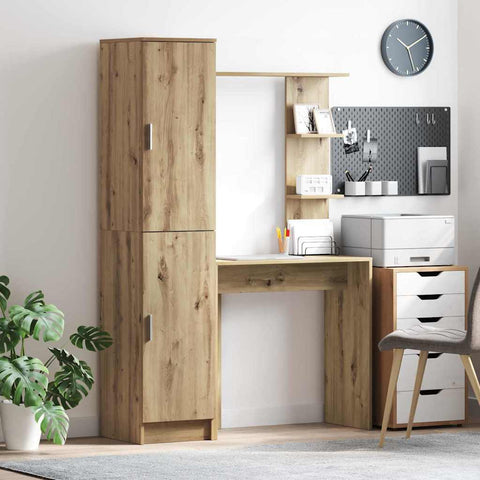 vidaXL Desk with Storage 2 pcs Artisan oak 78.5 x 37 x 154.5 cm