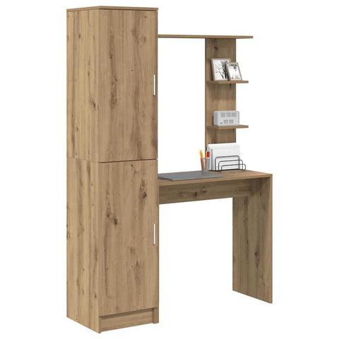 vidaXL Desk with Storage 2 pcs Artisan oak 78.5 x 37 x 154.5 cm