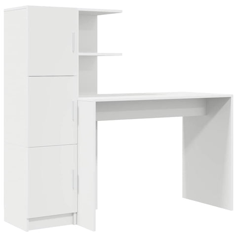 vidaXL Desk with Storage 2 pcs White 102 x 50 x 124 cm Engineered wood