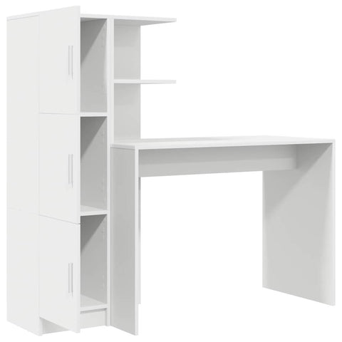 vidaXL Desk with Storage 2 pcs White 102 x 50 x 124 cm Engineered wood