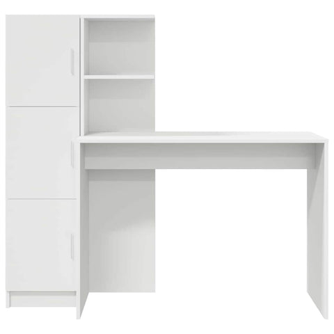 vidaXL Desk with Storage 2 pcs White 102 x 50 x 124 cm Engineered wood