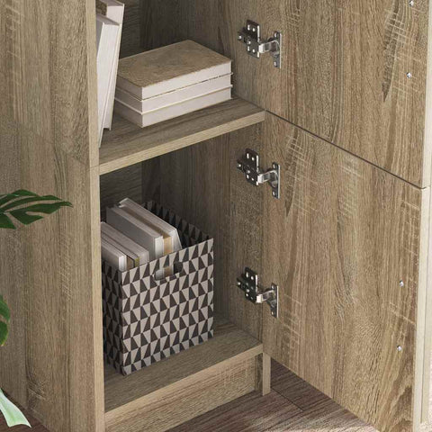vidaXL Desk with Storage with Shelf 2 pcs Sonoma Oak 102 x 50 x 124 cm