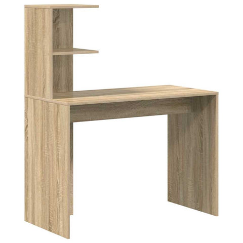 vidaXL Desk with Storage with Shelf 2 pcs Sonoma Oak 102 x 50 x 124 cm