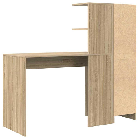 vidaXL Desk with Storage with Shelf 2 pcs Sonoma Oak 102 x 50 x 124 cm