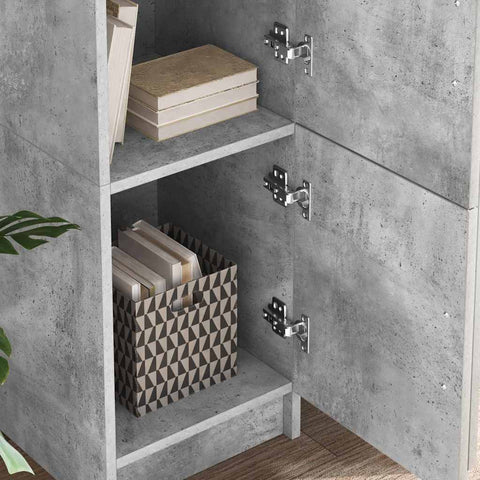 vidaXL Desk with Storage 2 pcs Concrete Grey 102 x 50 x 124 cm
