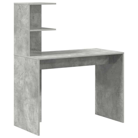 vidaXL Desk with Storage 2 pcs Concrete Grey 102 x 50 x 124 cm