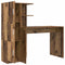 vidaXL Desk with Storage with Shelf 2 pcs Old Wood 102 x 50 x 124 cm