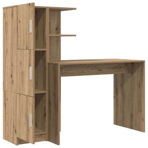 vidaXL Desk with Storage with Door 2 pcs Artisan oak 102 x 50 x 124 cm