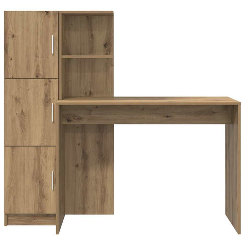 vidaXL Desk with Storage with Door 2 pcs Artisan oak 102 x 50 x 124 cm