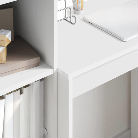 vidaXL Desk with Storage with Drawer 2 pcs White 45.5 x 34 x 127 cm