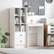 vidaXL Desk with Storage with Drawer 2 pcs White 45.5 x 34 x 127 cm