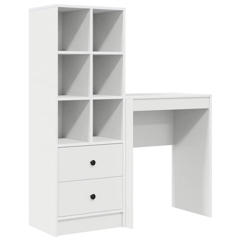 vidaXL Desk with Storage with Drawer 2 pcs White 45.5 x 34 x 127 cm