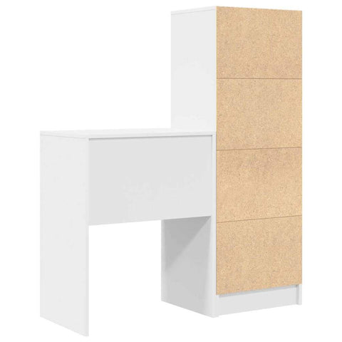vidaXL Desk with Storage with Drawer 2 pcs White 45.5 x 34 x 127 cm