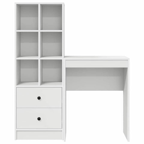 vidaXL Desk with Storage with Drawer 2 pcs White 45.5 x 34 x 127 cm