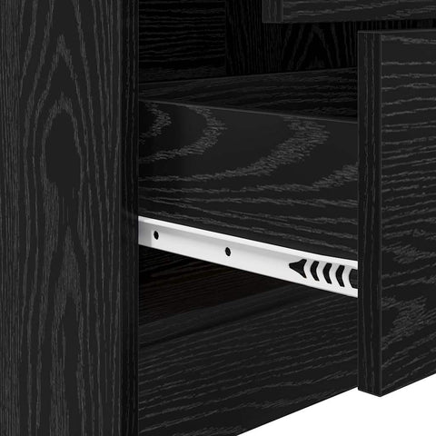 vidaXL Desk with Storage with Shelf 2 pcs Black oak 45.5 x 34 x 127 cm