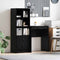 vidaXL Desk with Storage with Shelf 2 pcs Black oak 45.5 x 34 x 127 cm