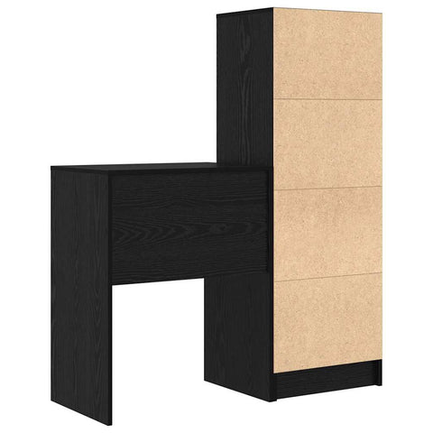 vidaXL Desk with Storage with Shelf 2 pcs Black oak 45.5 x 34 x 127 cm