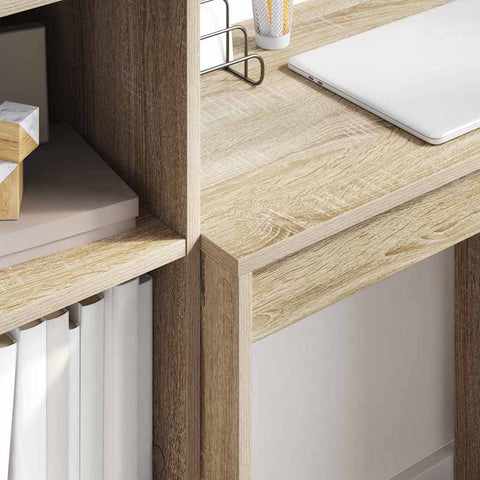 vidaXL Desk with Storage 2 pcs Sonoma Oak 45.5 x 34 x 127 cm
