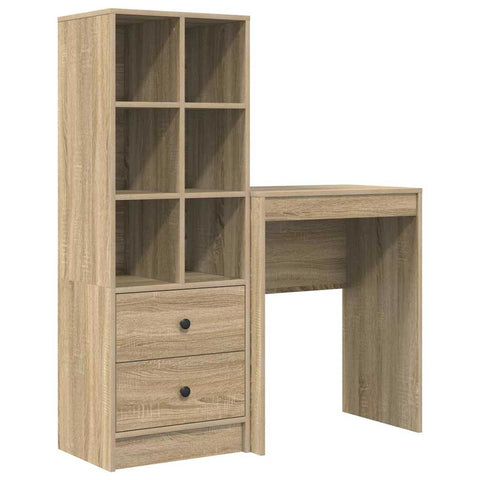 vidaXL Desk with Storage 2 pcs Sonoma Oak 45.5 x 34 x 127 cm
