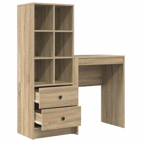 vidaXL Desk with Storage 2 pcs Sonoma Oak 45.5 x 34 x 127 cm