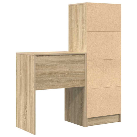 vidaXL Desk with Storage 2 pcs Sonoma Oak 45.5 x 34 x 127 cm