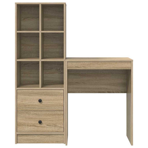 vidaXL Desk with Storage 2 pcs Sonoma Oak 45.5 x 34 x 127 cm