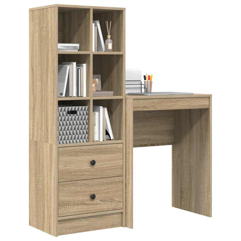 vidaXL Desk with Storage 2 pcs Sonoma Oak 45.5 x 34 x 127 cm