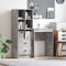 vidaXL Desk with Storage 2 pcs Concrete Grey 45.5 x 34 x 127 cm