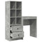 vidaXL Desk with Storage 2 pcs Concrete Grey 45.5 x 34 x 127 cm