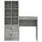 vidaXL Desk with Storage 2 pcs Concrete Grey 45.5 x 34 x 127 cm