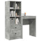 vidaXL Desk with Storage 2 pcs Concrete Grey 45.5 x 34 x 127 cm