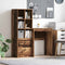 vidaXL Desk with Storage with Drawer 2 pcs Old Wood 45.5 x 34 x 127 cm