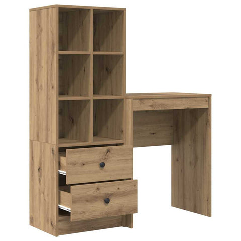vidaXL Desk with Storage 2 pcs Artisan oak 45.5 x 34 x 127 cm