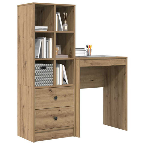 vidaXL Desk with Storage 2 pcs Artisan oak 45.5 x 34 x 127 cm