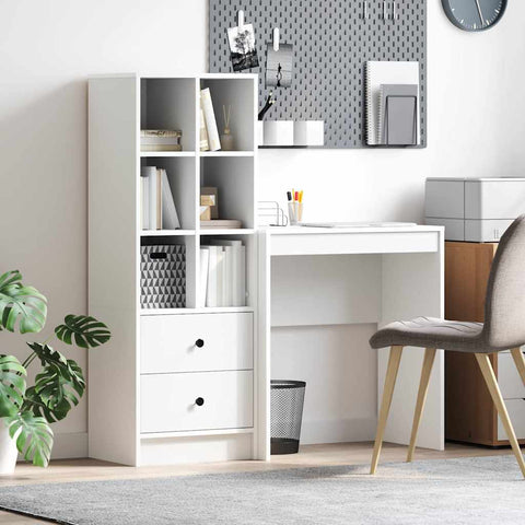 vidaXL Desk with Storage 2 pcs White 70 x 40 x 76 cm Engineered wood