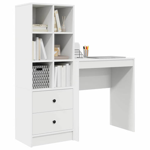 vidaXL Desk with Storage 2 pcs White 70 x 40 x 76 cm Engineered wood