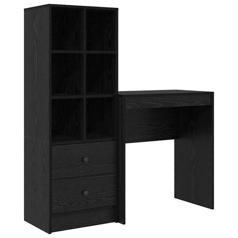 vidaXL Desk with Storage with Drawer 2 pcs Black oak 70 x 40 x 76 cm