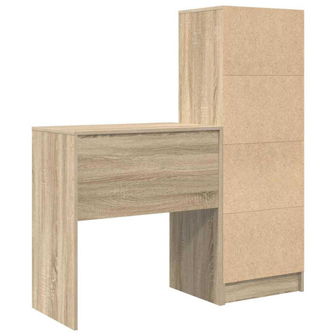 vidaXL Desk with Storage with Drawer 2 pcs Sonoma Oak 70 x 40 x 76 cm