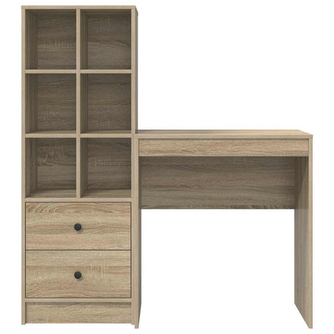 vidaXL Desk with Storage with Drawer 2 pcs Sonoma Oak 70 x 40 x 76 cm
