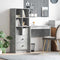 vidaXL Desk with Storage 2 pcs Concrete Grey 70 x 40 x 76 cm