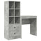 vidaXL Desk with Storage 2 pcs Concrete Grey 70 x 40 x 76 cm